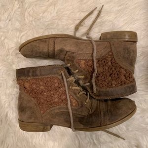 Brown rustic booties
